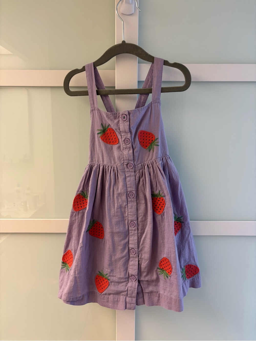 Mini Boden Lavender Strawberry Embroidered Sundress